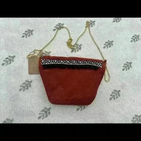 Mean Jean Chic Bohemian Style Mini Crossbody Bag with Pom Poms - Picture 1 of 4